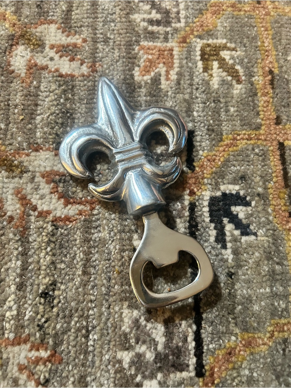 Fleur-de-Lis Metal Bottle Opener - Silver Tone